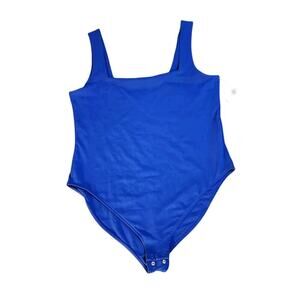 New Old Navy Women's Sz 2X Square-Neck Tank Top Bodysuit MP9 Tanzanite Blue